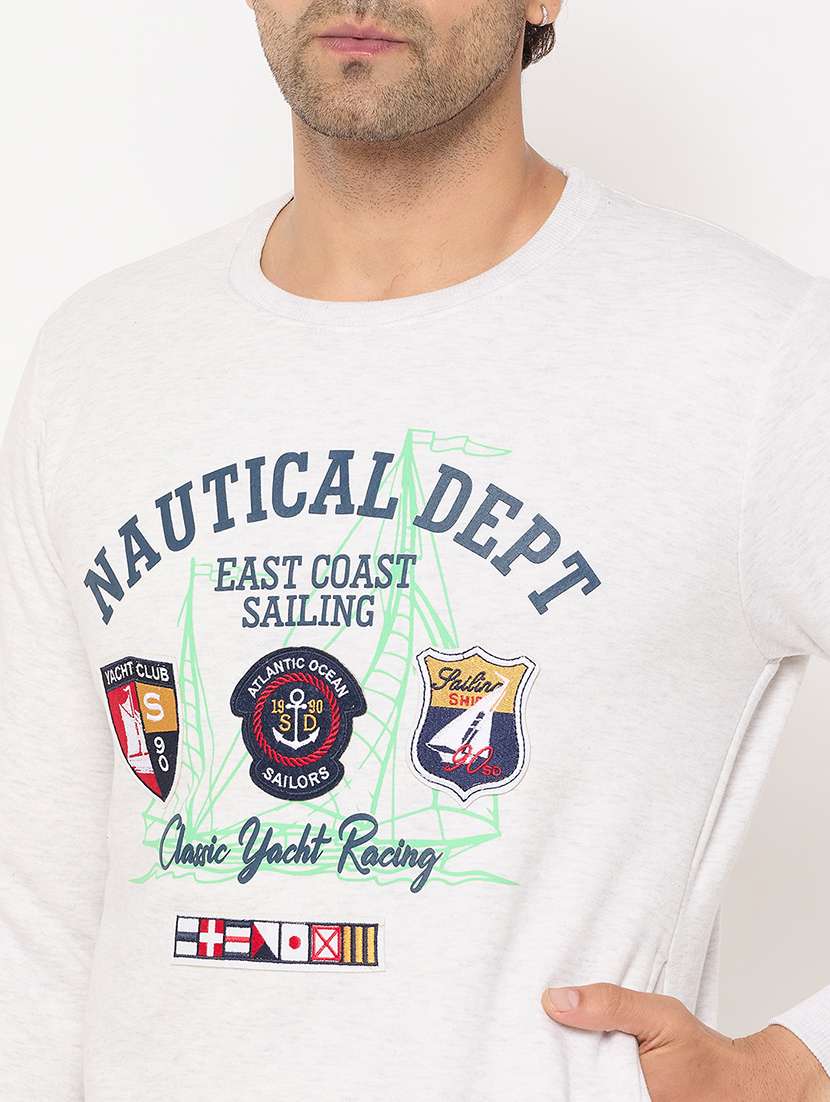 men long sleeves front print sweatshirt - 21686410 - Standard Image - 4
