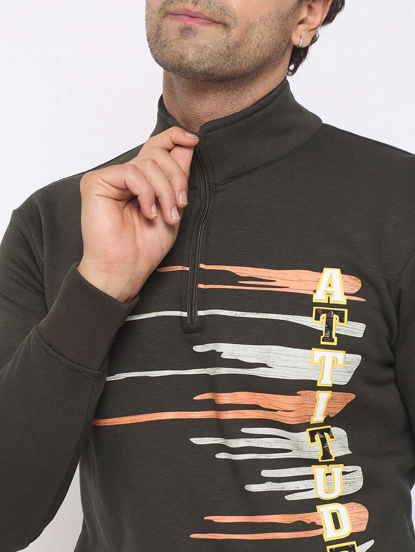 men long sleeves front print sweatshirt - 21686415 -  Standard Image - 4