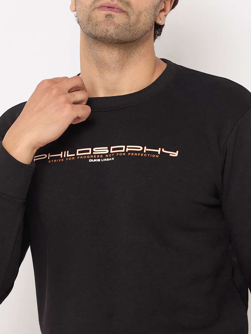 men long sleeves chest print sweatshirt - 21686416 -  Standard Image - 4