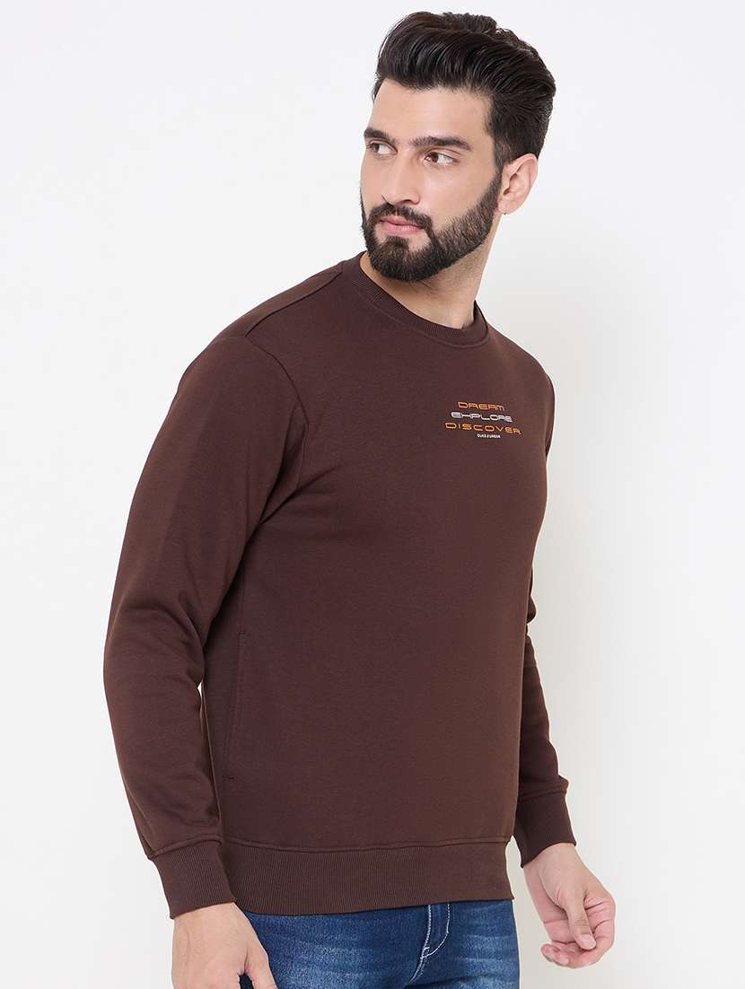 men long sleeves chest print sweatshirt - 21686418 -  Standard Image - 1