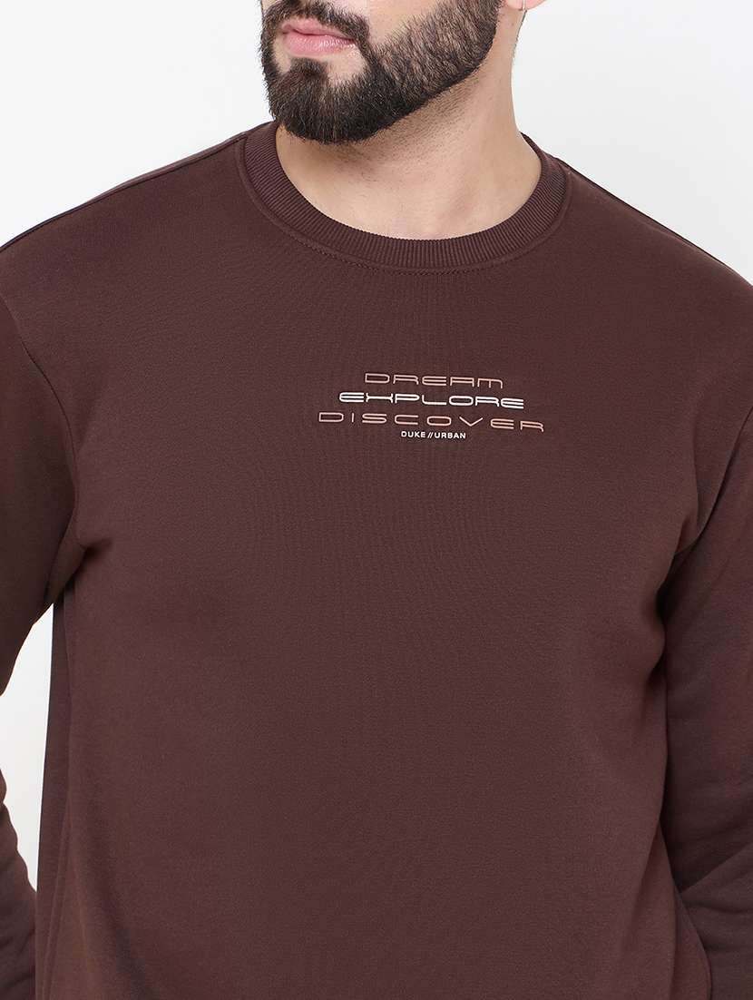 men long sleeves chest print sweatshirt - 21686418 -  Standard Image - 4