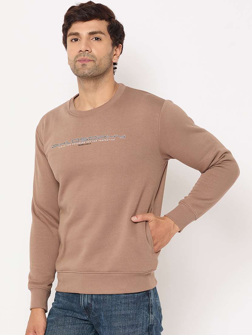 men long sleeves chest print sweatshirt - 21686419 -  Standard Image - 1