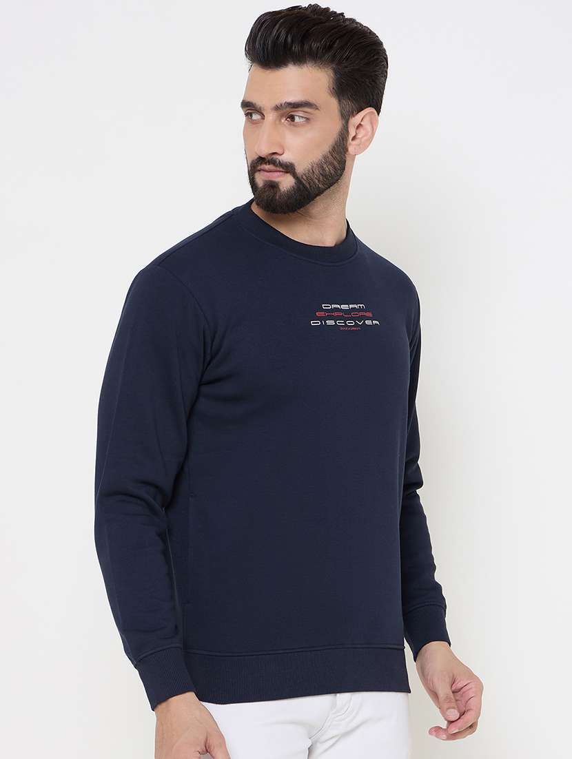 men long sleeves chest print sweatshirt - 21686420 -  Standard Image - 1
