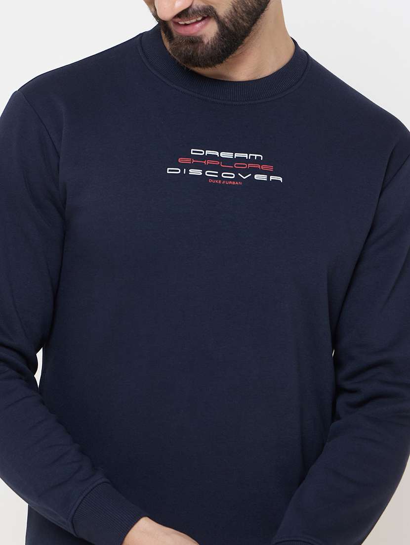 men long sleeves chest print sweatshirt - 21686420 - Standard Image - 4