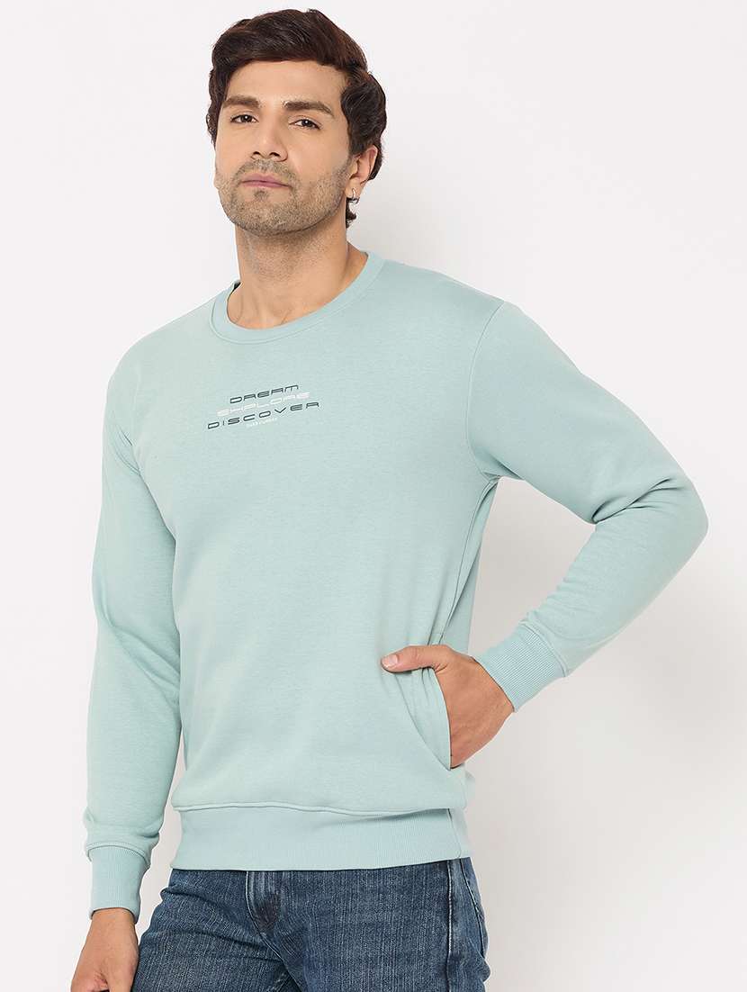 men long sleeves chest print sweatshirt - 21686421 -  Standard Image - 1