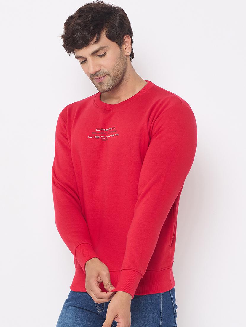 men long sleeves chest print sweatshirt - 21686422 - Standard Image - 1