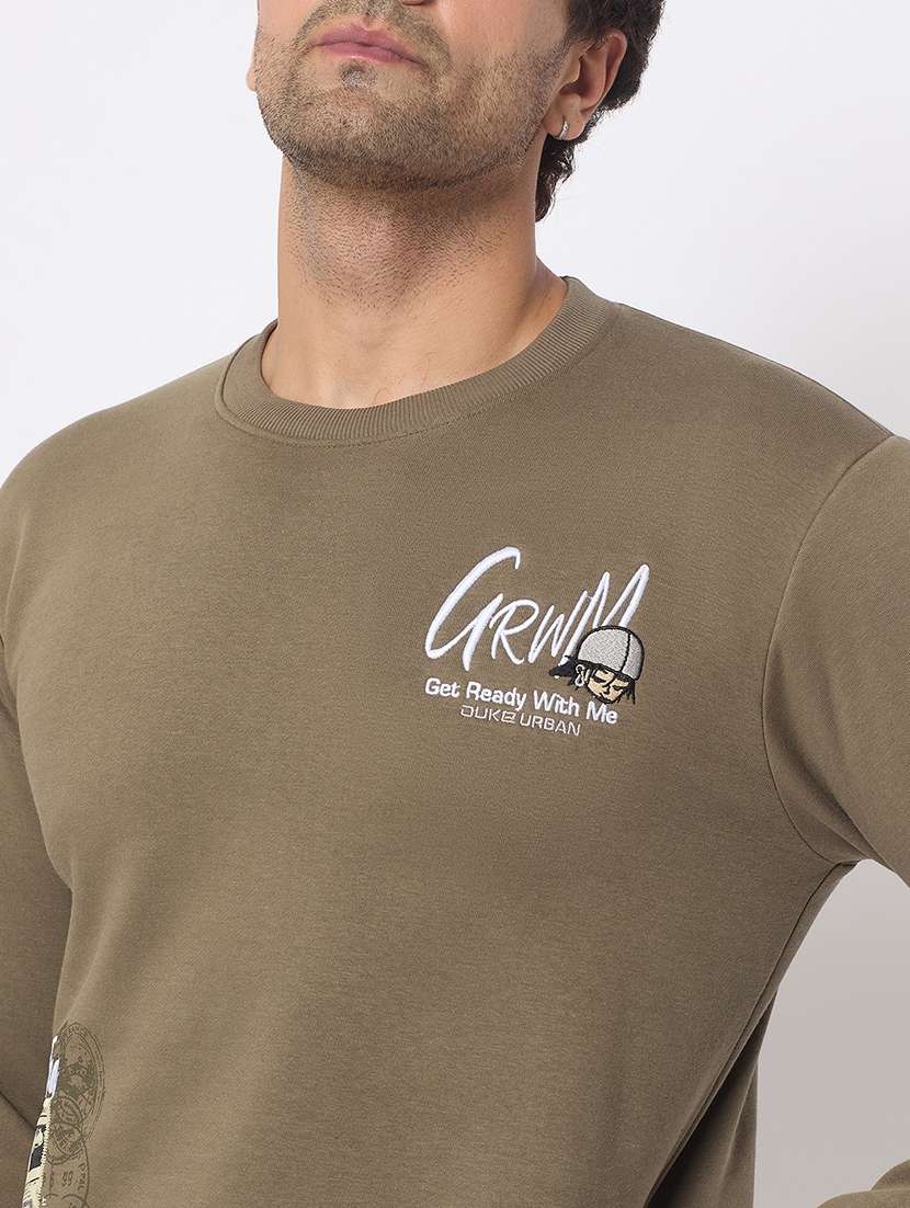 men long sleeves placement print sweatshirt - 21686424 -  Standard Image - 4