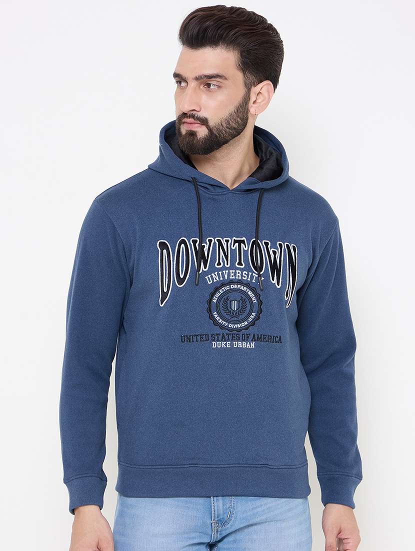 men long sleeves front print sweatshirt