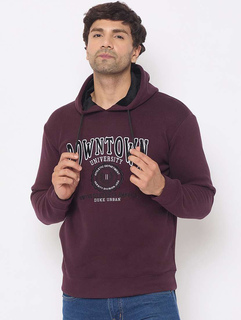 men long sleeves chest print sweatshirt