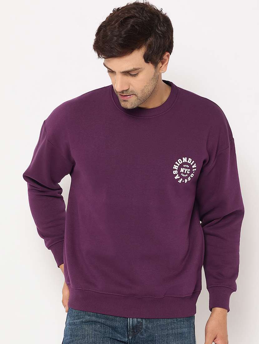 men long sleeves front & back print sweatshirt