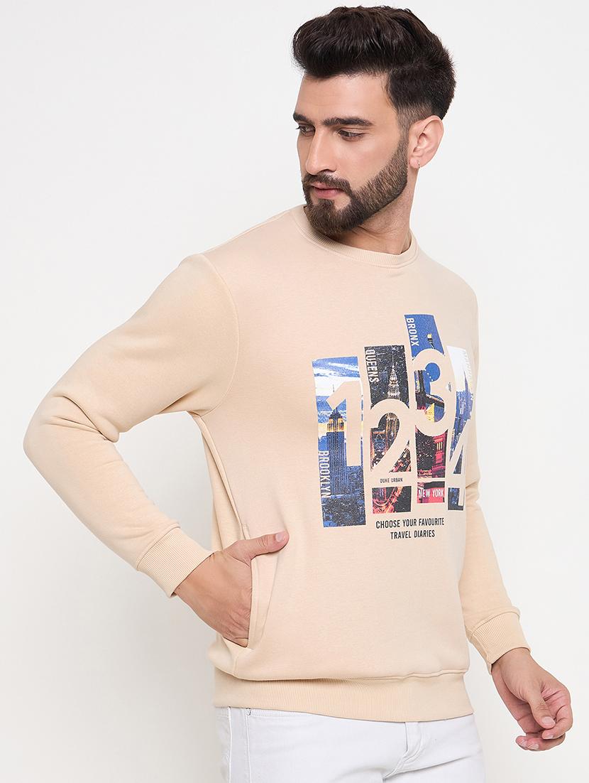 men long sleeves front print sweatshirt - 21686439 - Standard Image - 1