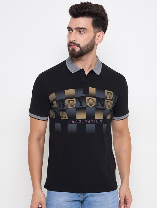 men short sleeves chest printed polo t-shirt - 21686482 - Standard Image - 0