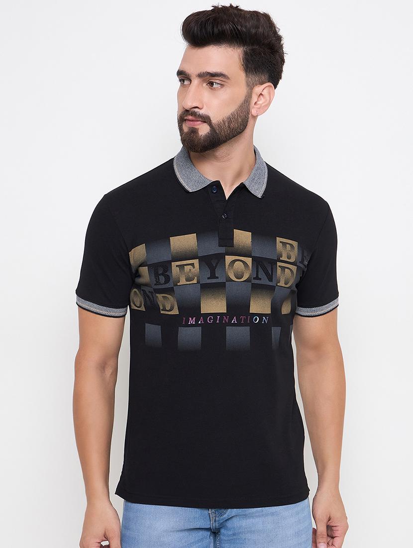men short sleeves chest printed polo t-shirt - 21686482 - Zoom Image - 0