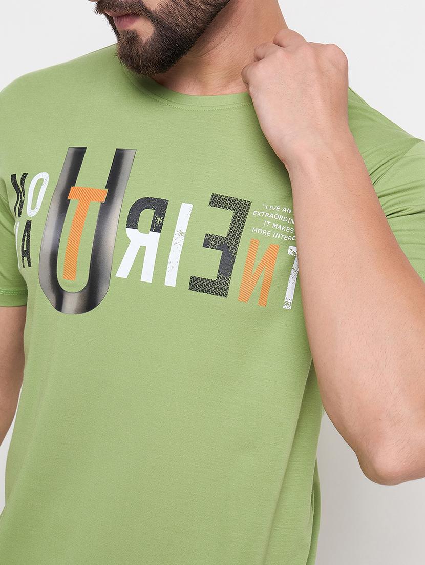 men round chest front print t-shirt - 21686484 - Standard Image - 4