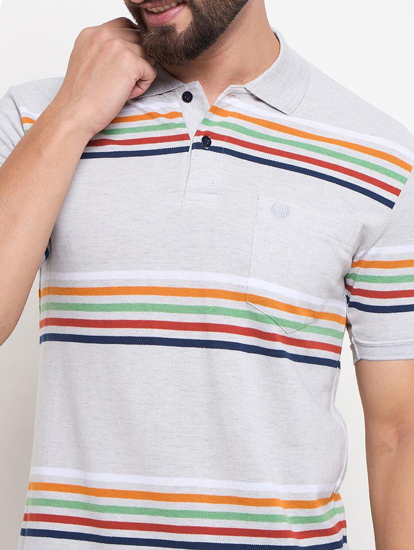 men short sleeves striped polo t-shirt - 21686488 - Standard Image - 4