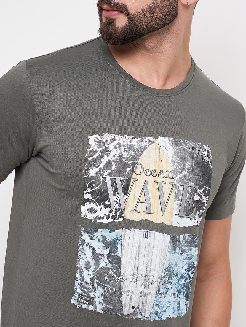 men round neck front print t-shirt - 21686496 - Standard Image - 4