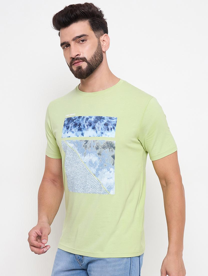 men round neck front print t-shirt - 21686498 -  Standard Image - 1