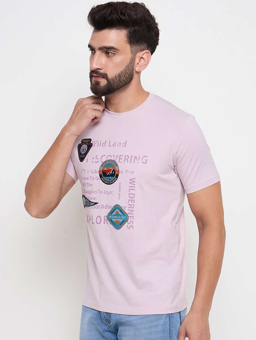 men round neck front & back print t-shirt - 21686500 -  Standard Image - 1