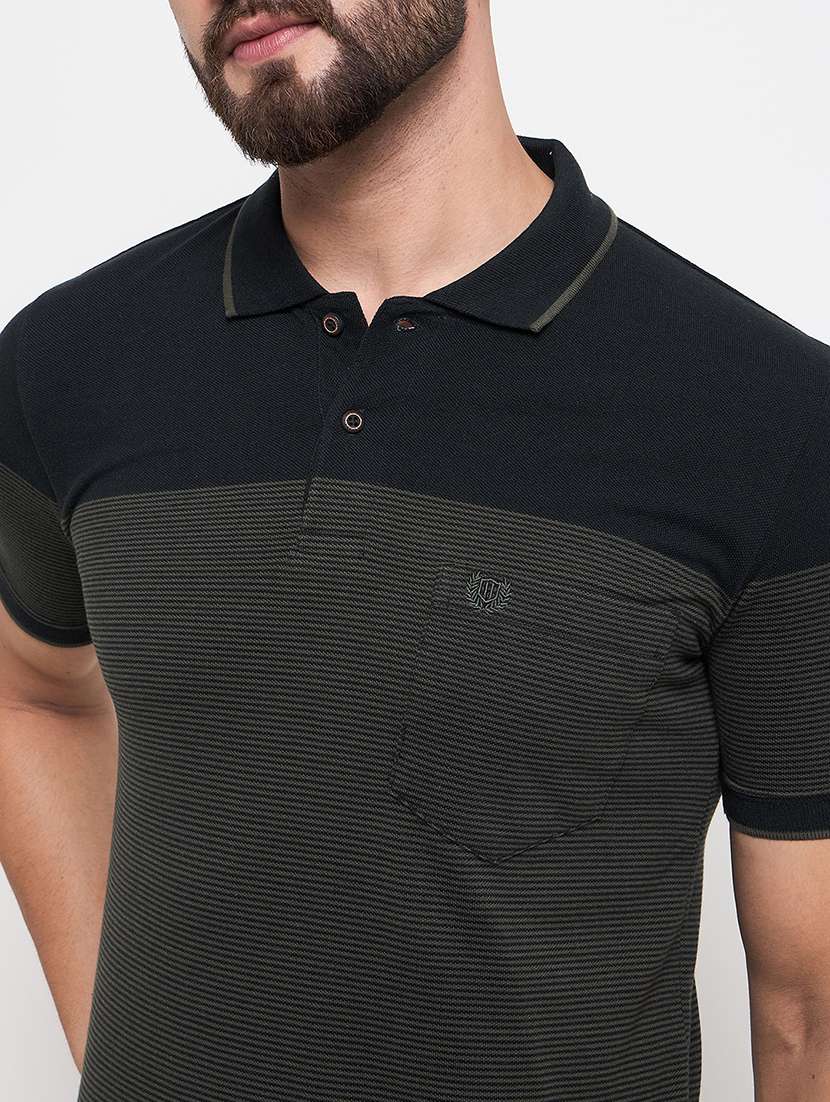 men short sleeves color block polo t-shirt - 21686502 -  Standard Image - 4