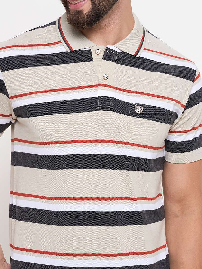 men short sleeves striped polo t-shirt - 21686504 -  Standard Image - 4