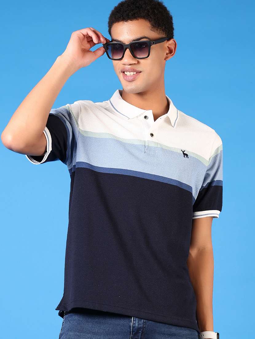 men striped short sleeve regular fit polo t-shirt - 21686575 -  Standard Image - 1