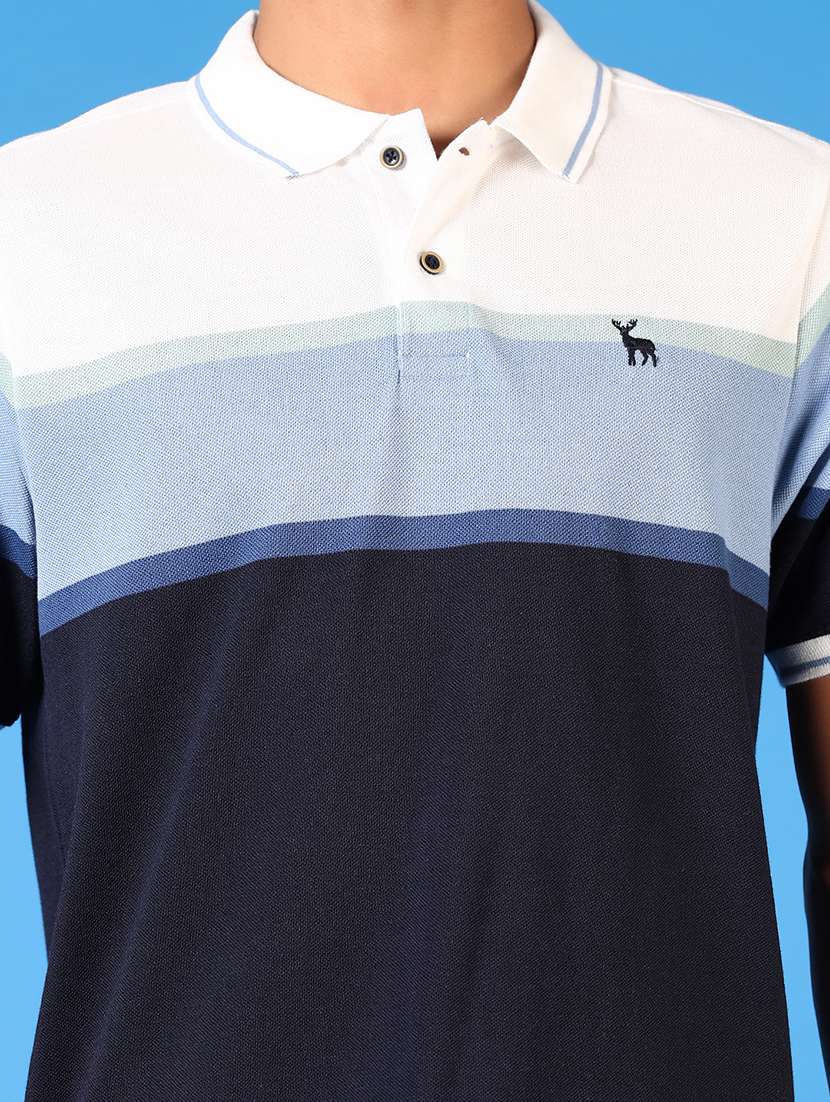 men striped short sleeve regular fit polo t-shirt - 21686575 -  Standard Image - 4