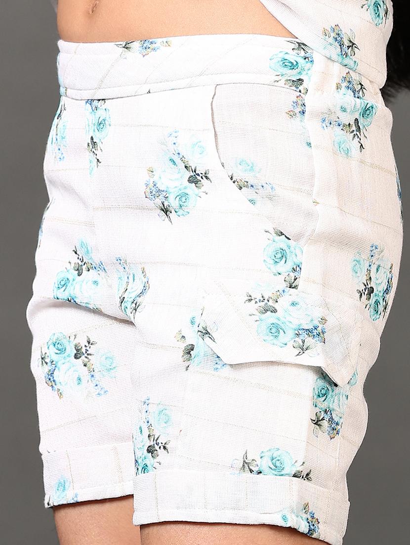 girls floral print shorts set - 21686599 - Standard Image - 4