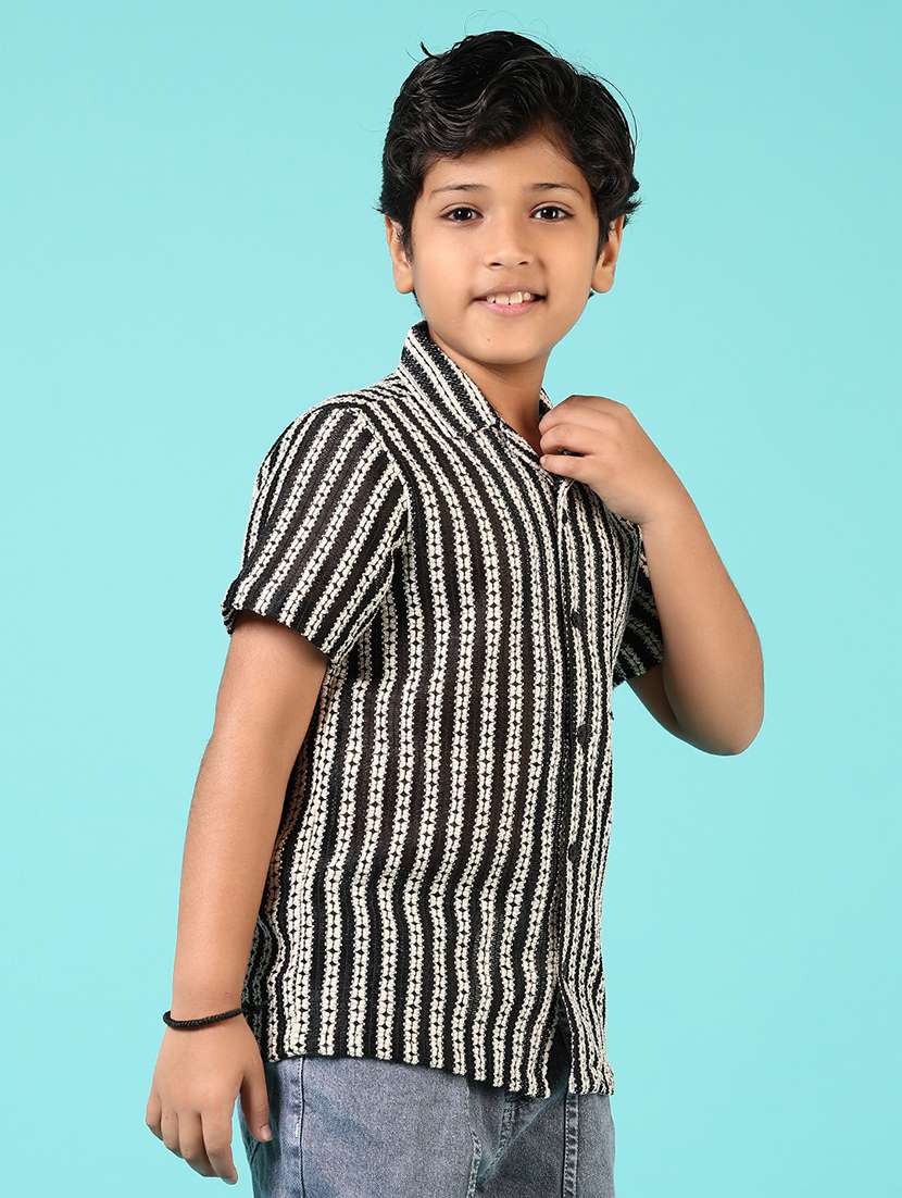 boys self designed collared shirt - 21686602 -  Standard Image - 1
