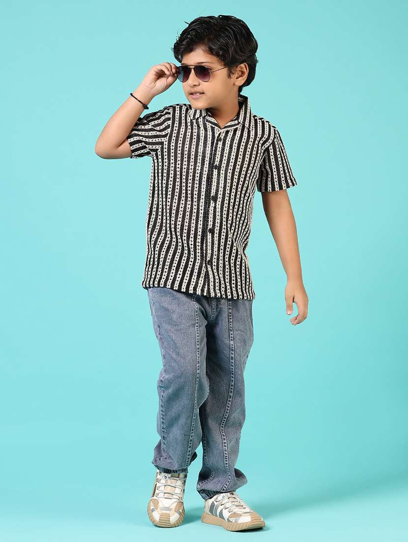 boys self designed collared shirt - 21686602 -  Standard Image - 4