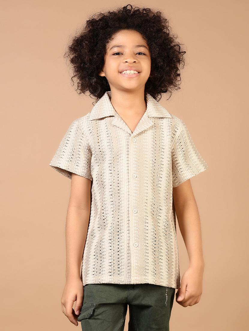 boys self designed cuban collared shirt - 21686603 - Zoom Image - 0