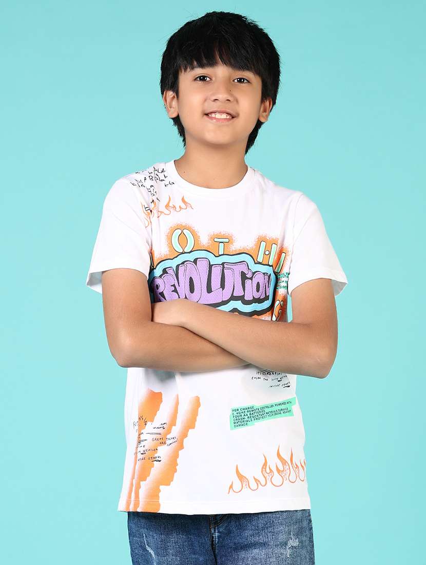 boys front print short sleeve t-shirt