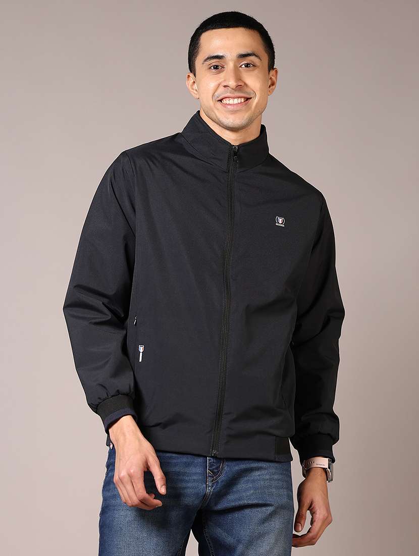 men solid long sleeve bomber jacket - 21686675 -  Standard Image - 1