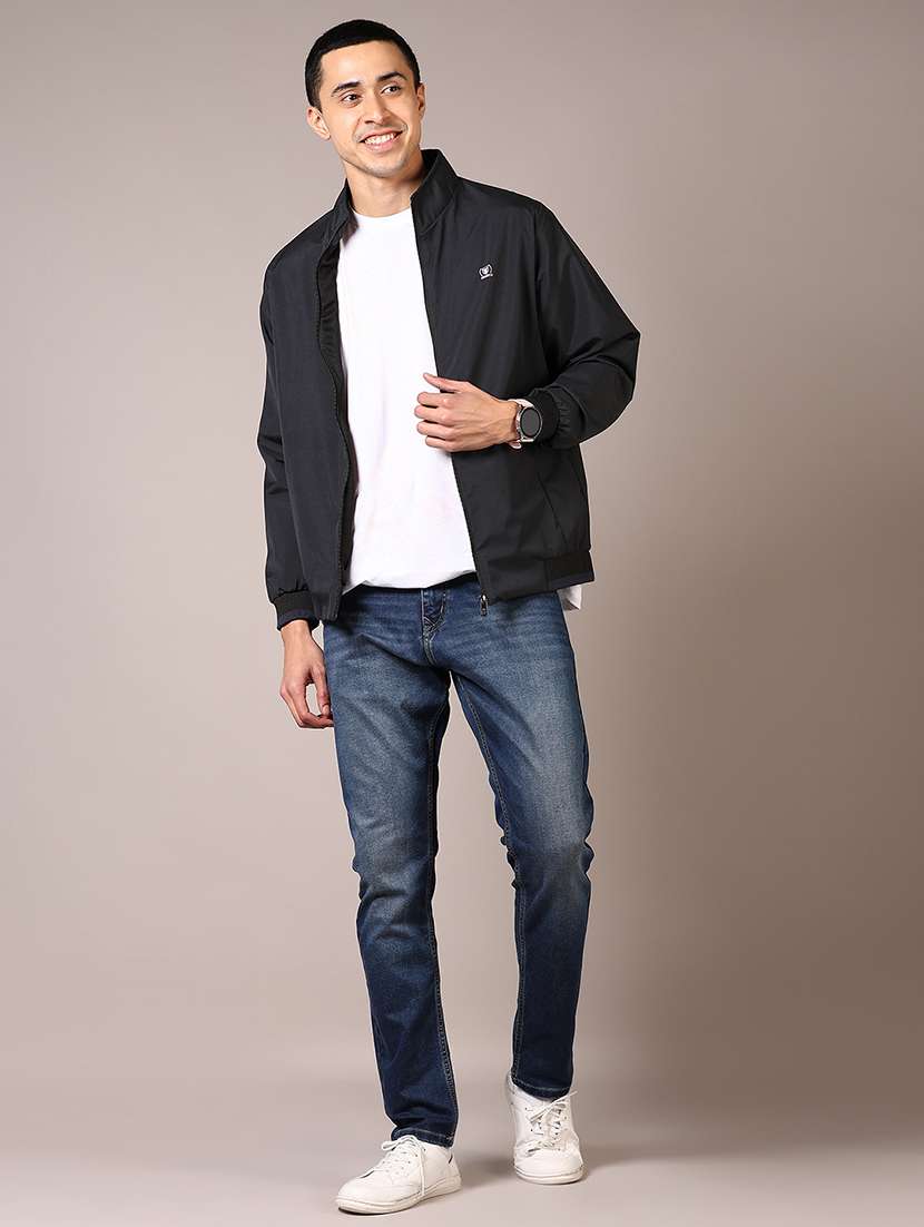 men solid long sleeve bomber jacket - 21686675 -  Standard Image - 4