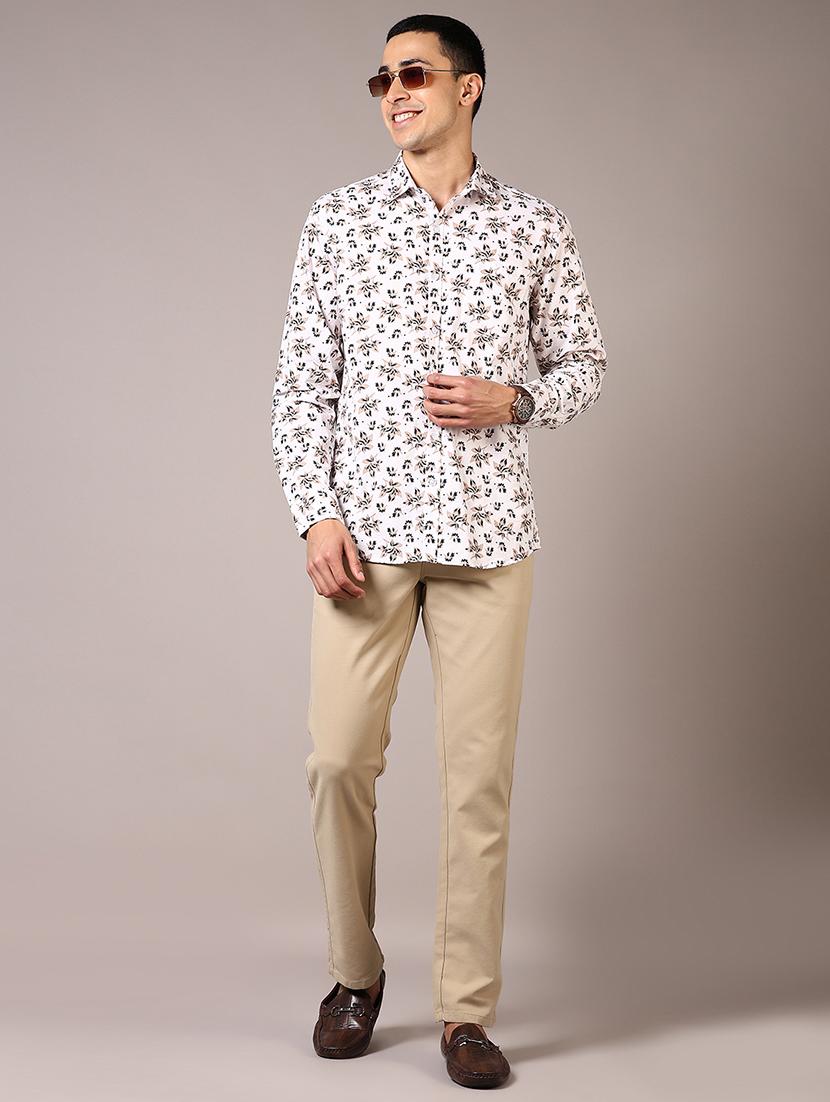 men solid mid rise chinos trouser - 21686693 - Standard Image - 4