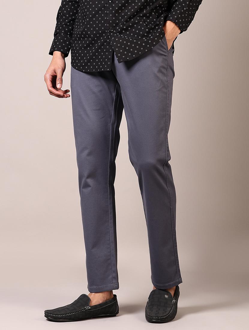 men solid mid rise chinos trouser - 21686694 - Standard Image - 1