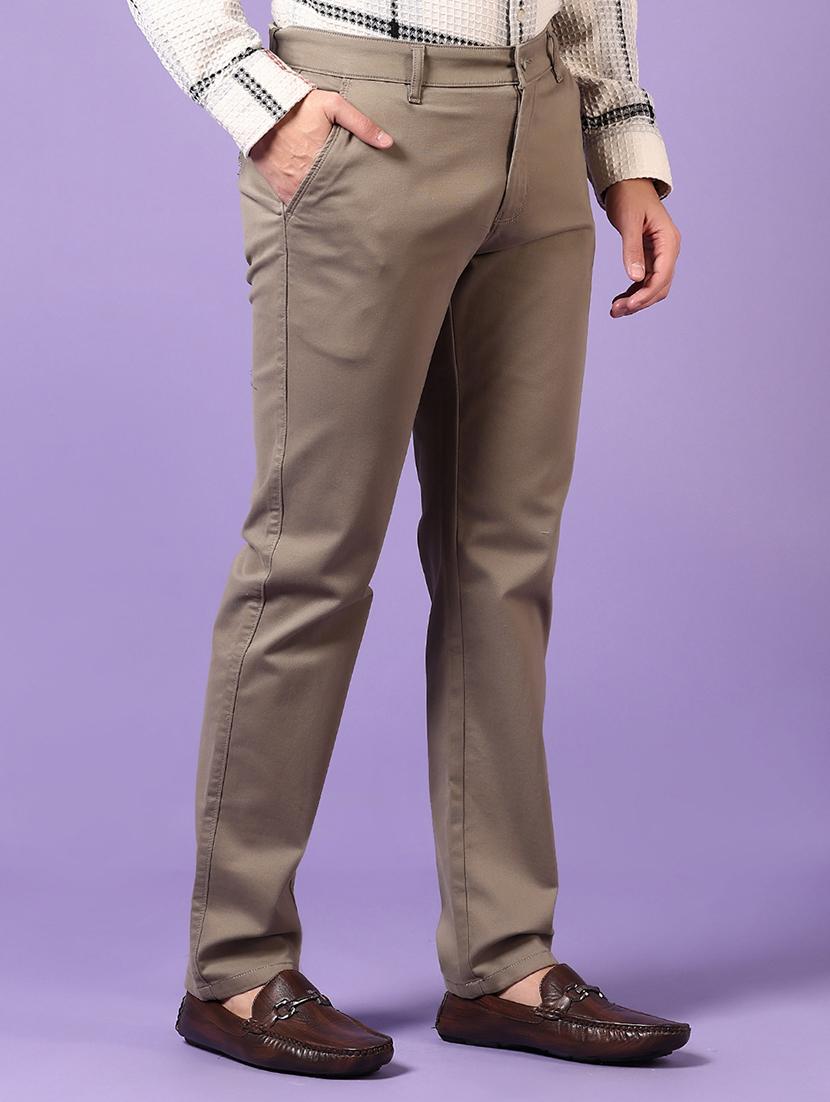 men solid mid rise chinos trouser - 21686695 -  Standard Image - 1
