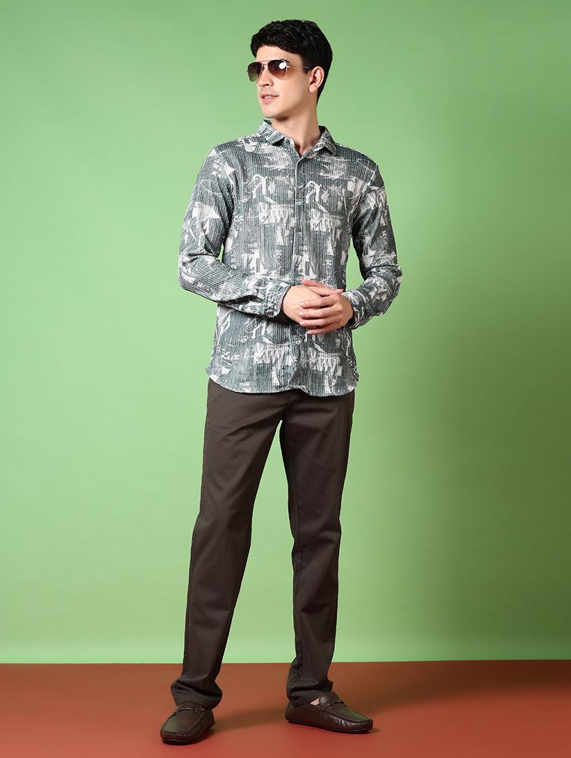 men solid mid rise chinos trouser - 21686697 - Standard Image - 4