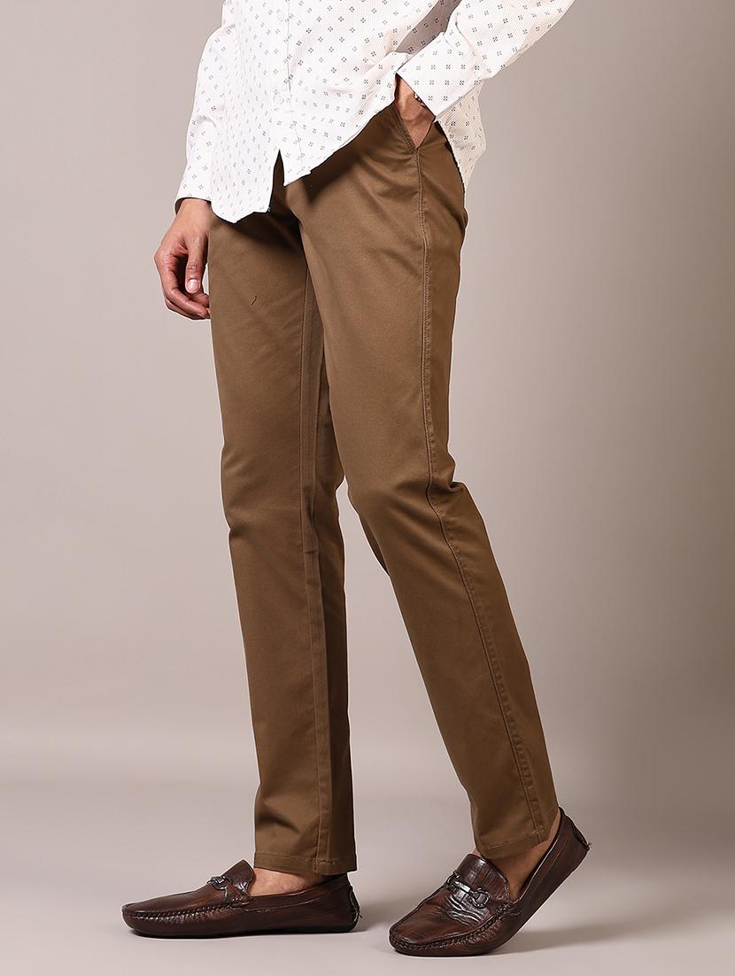 men solid mid rise chinos trouser - 21686698 -  Standard Image - 1