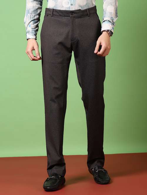 men solid mid rise chinos trouser - 21686709 -  Standard Image - 0