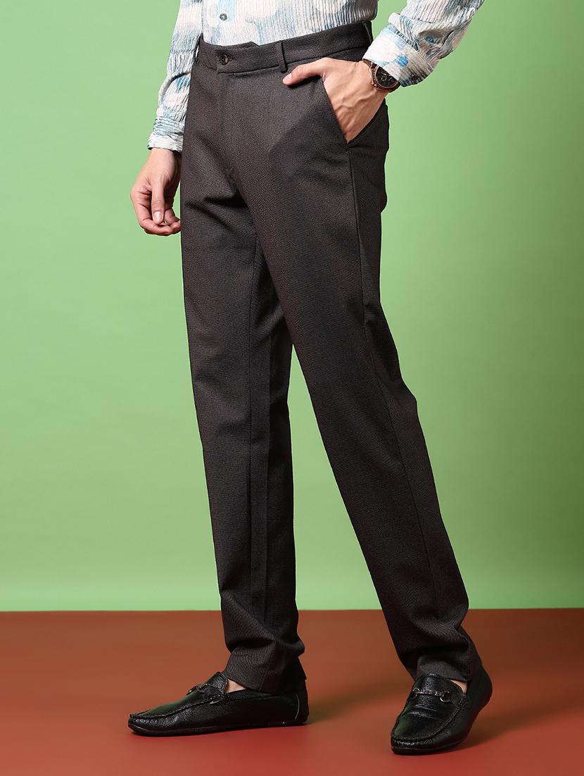 men solid mid rise chinos trouser - 21686709 - Standard Image - 1