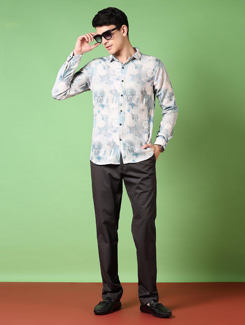 men solid mid rise chinos trouser - 21686709 - Standard Image - 4