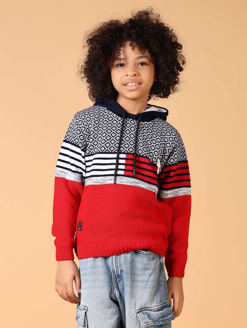 women color blocked long sleeve hooded sweater - 21686732 -  Standard Image - 1