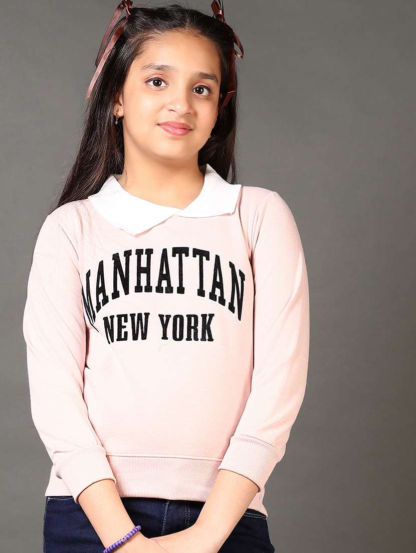 girls long sleeves front print sweatshirt - 21686738 -  Standard Image - 1