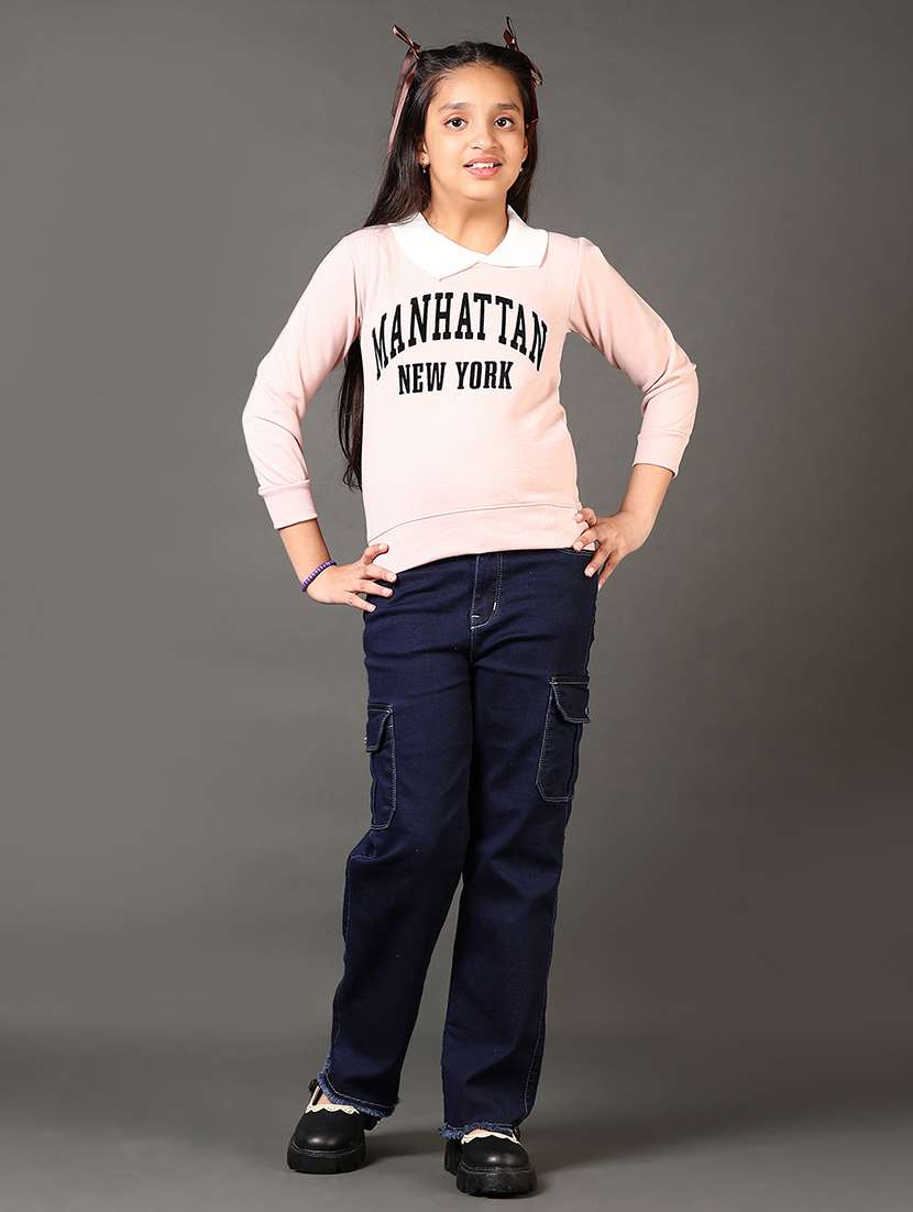 girls long sleeves front print sweatshirt - 21686738 -  Standard Image - 4