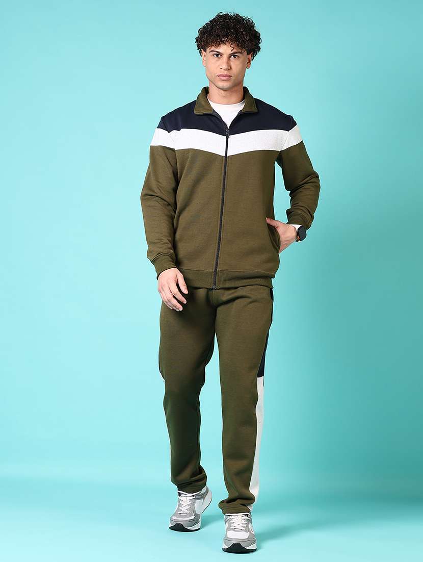 men color block track pant full length track suit - 21686750 -  Standard Image - 1