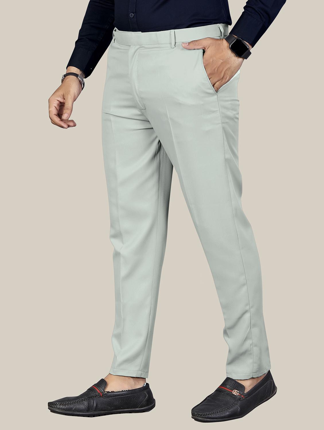 men solid flat front formal trouser - 21686841 - Standard Image - 1