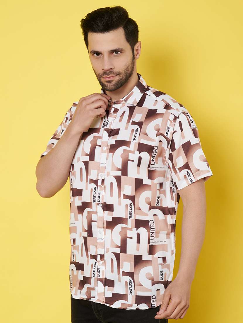 men short sleeves printed casual shirt - 21687057 -  Standard Image - 1