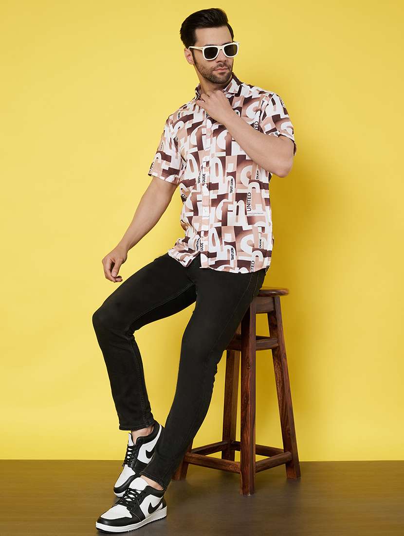 men short sleeves printed casual shirt - 21687057 -  Standard Image - 4