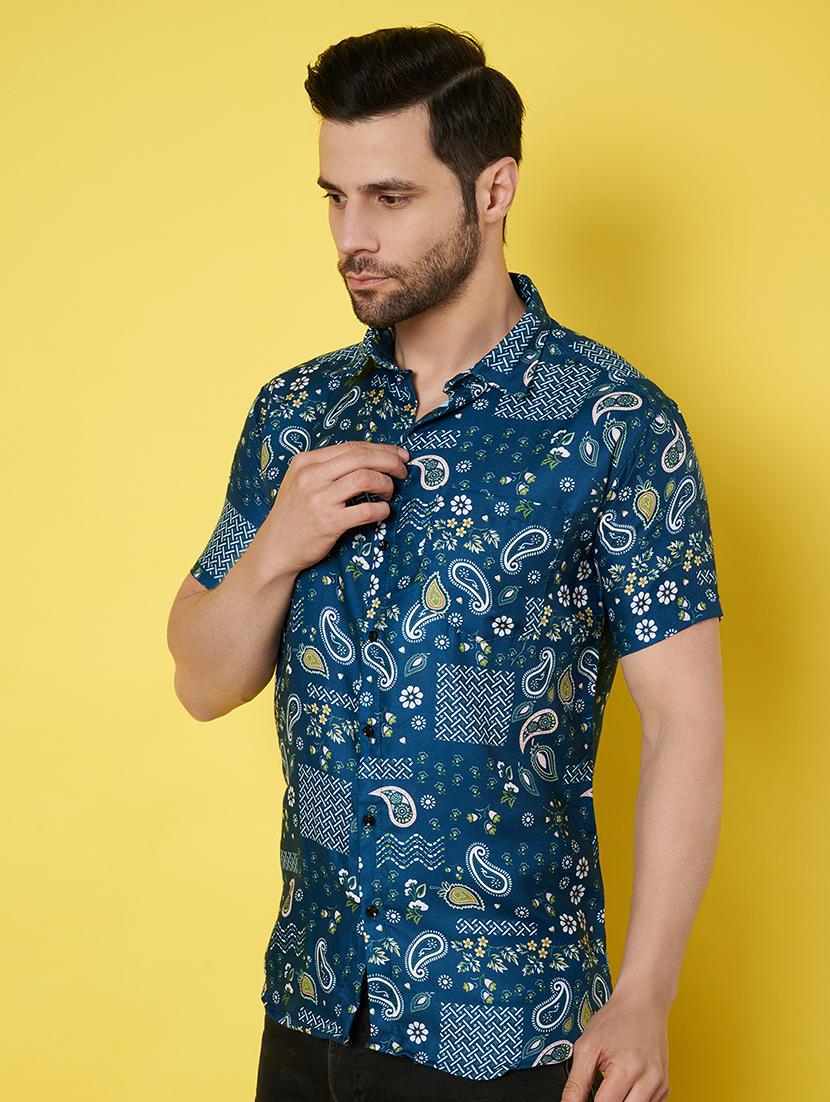 men short sleeves printed casual shirt - 21687060 -  Standard Image - 1