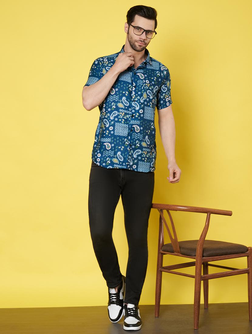 men short sleeves printed casual shirt - 21687060 - Standard Image - 4
